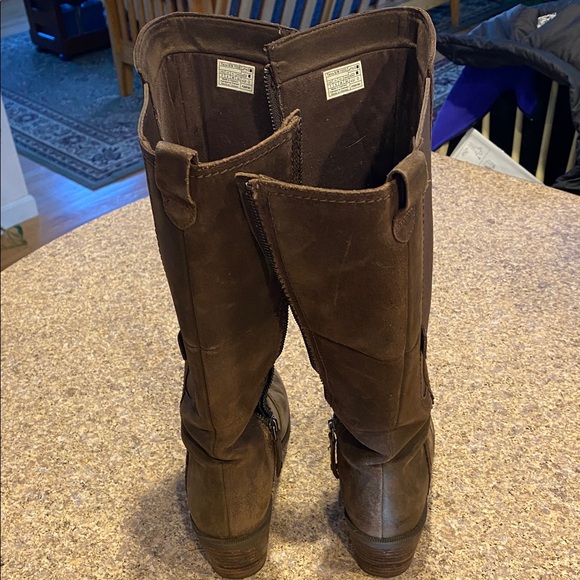 Teva Tall Leather Brown Boots Waterproof Casual 7 1103232 Anaya Heeled Heel - Picture 11 of 17